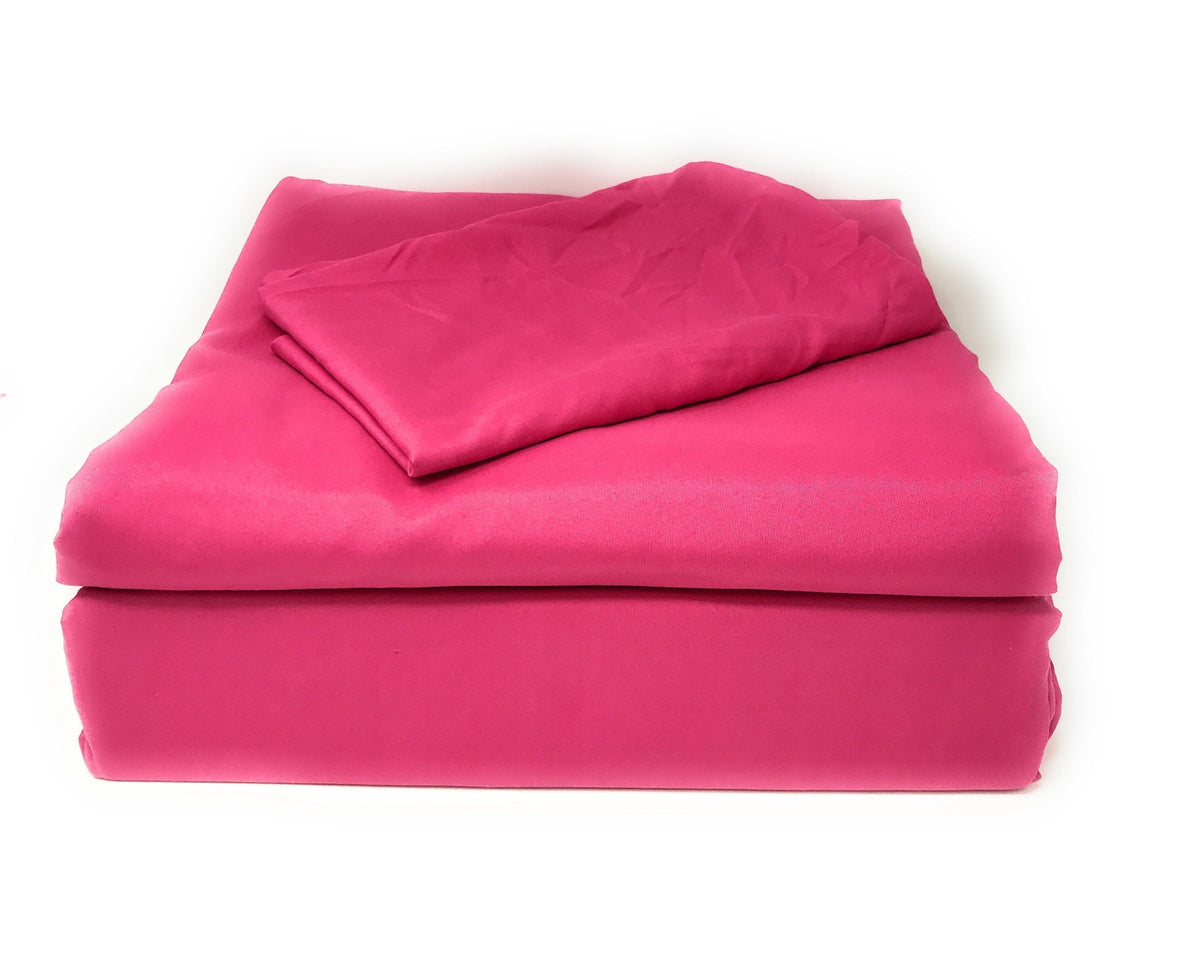 Rose Pink Microfiber Bed Sheet Set with Deep Pocket – view 2
