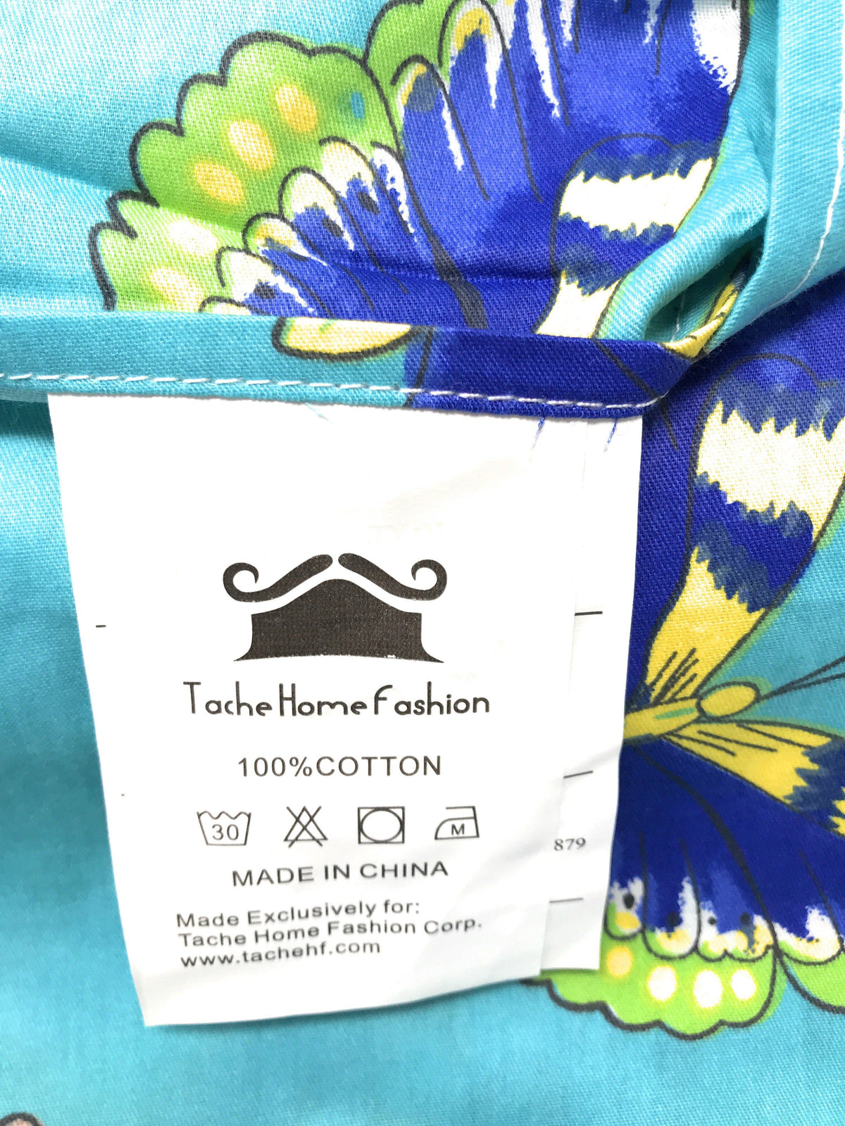 Butterfly Wonderland Aqua Floral 100% Cotton Flat Sheet Set – view 8