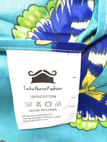Butterfly Wonderland Aqua Floral 100% Cotton Flat Sheet Set – view 8