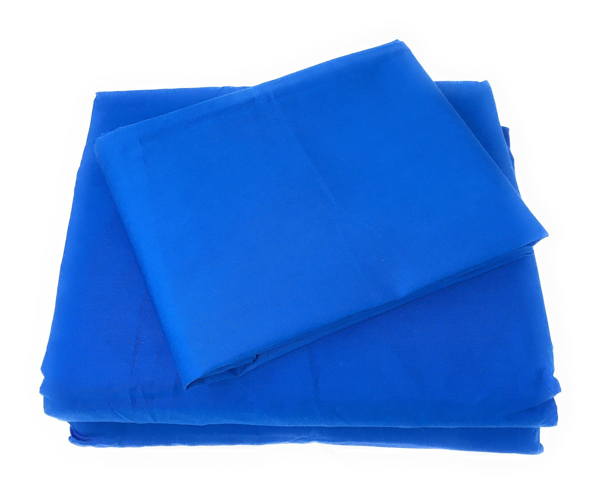Deep Royal Blue 100% Cotton Fitted Sheet with Pillowcases – view 3