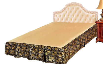 Polyester Pleated Floral Bed Skirt | Royal Spring Bloom Design