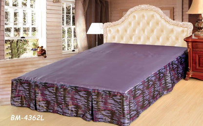 Abstract Mixed Purple Satin Tailored Platform Bed Skirt, 14" Drop – view 5