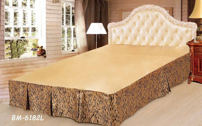 Golden Brown Tiger Print Pleated Bed Skirt, 14-Inch Drop – view 3