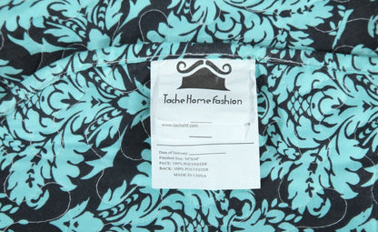 Turquoise Damask Baroque Scalloped Reversible Quilt Set – view 7