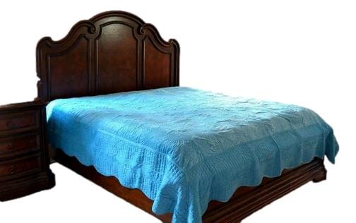 Soft Micro Fleece Quilted Bedspread Set, Coral Reef Scallop