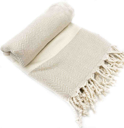 Herringbone Turkish Cotton Towel, Oversized 38 x 72 Inch Bath and Beach – view 11