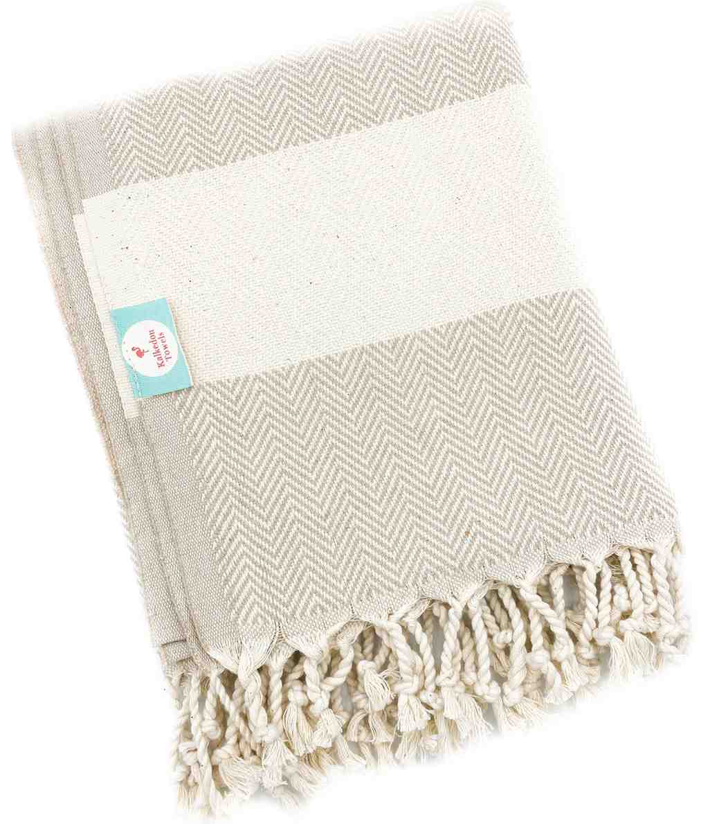 Herringbone Turkish Cotton Towel, Oversized 38 x 72 Inch Bath and Beach – view 12