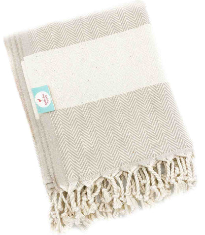 Herringbone Turkish Cotton Towel, Oversized 38 x 72 Inch Bath and Beach – view 12