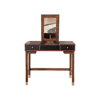 Belham Mahogany Bedroom Vanity with Flip-Up Mirror and Felt-Lined Storage – view 5