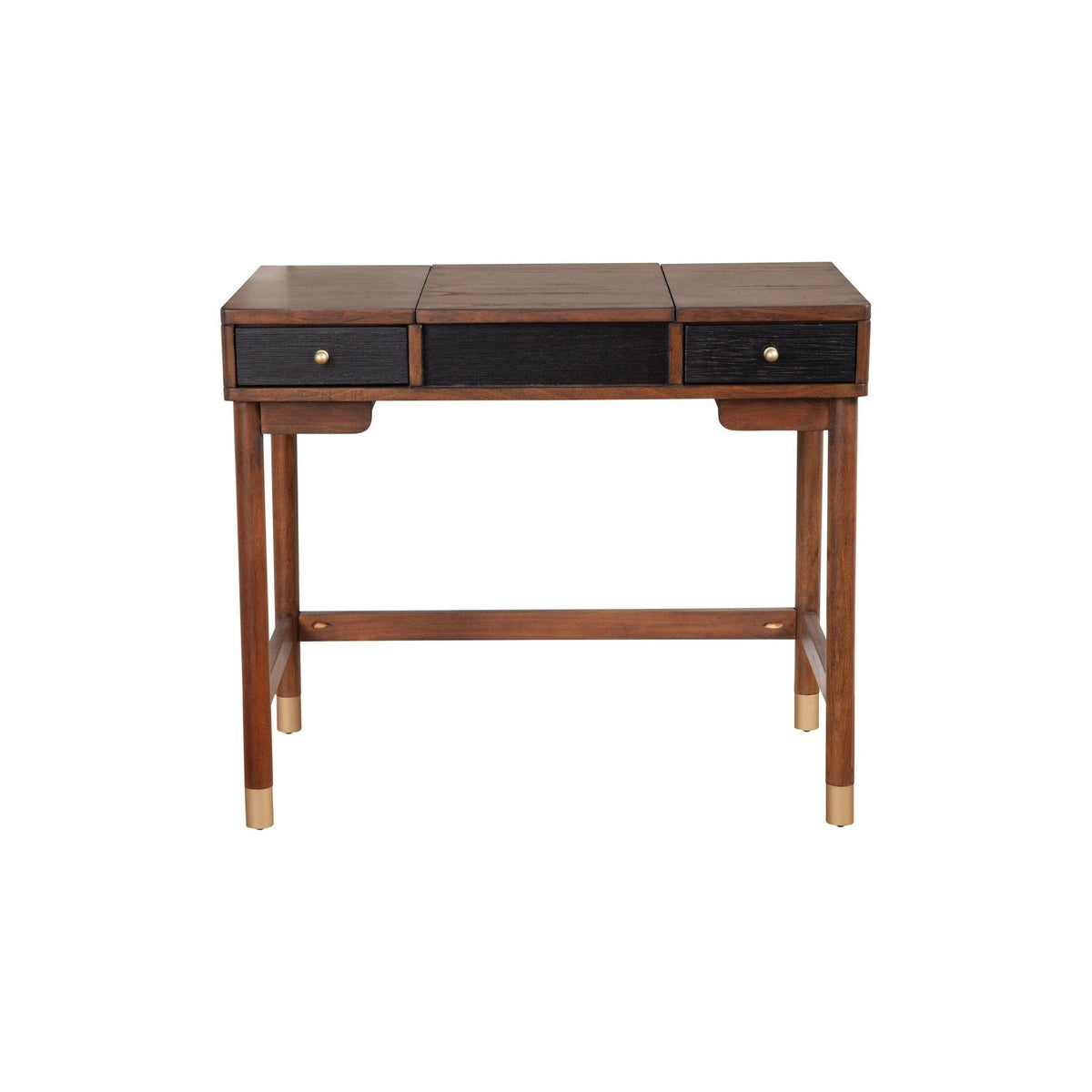 Belham Mahogany Bedroom Vanity with Flip-Up Mirror and Felt-Lined Storage – view 3