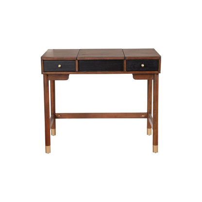 Belham Mahogany Bedroom Vanity with Flip-Up Mirror and Felt-Lined Storage – view 3