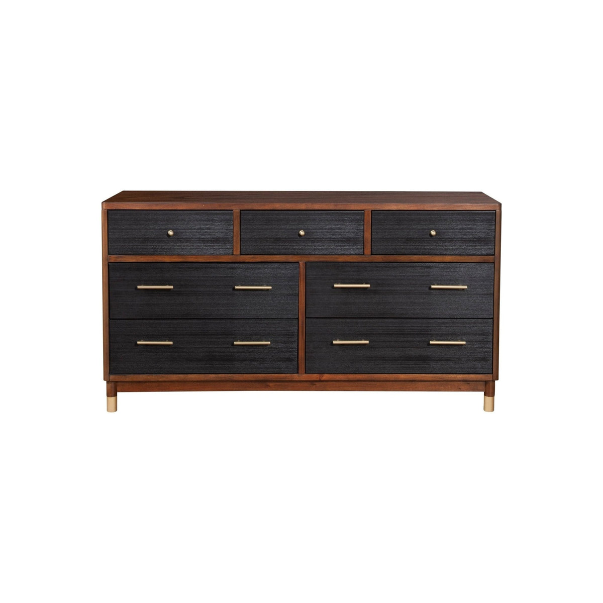 Belham 7-Drawer Dresser with Rattan Fronts and Gold Hardware – view 4