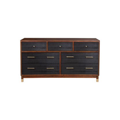 Belham 7-Drawer Dresser with Rattan Fronts and Gold Hardware – view 4