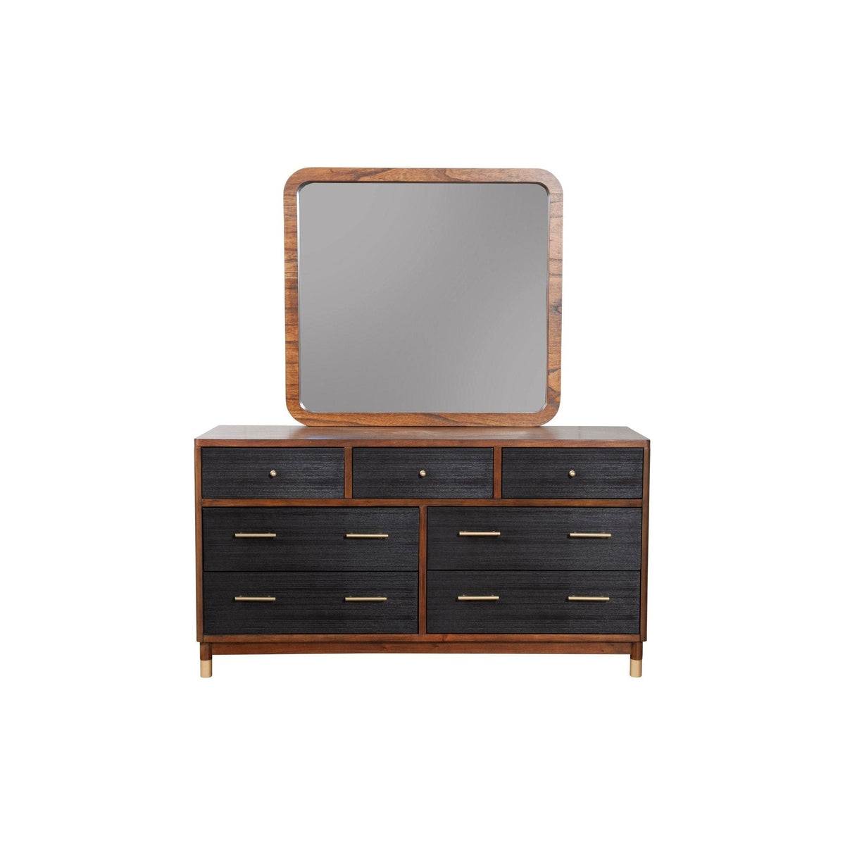 Belham 7-Drawer Dresser with Rattan Fronts and Gold Hardware – view 7