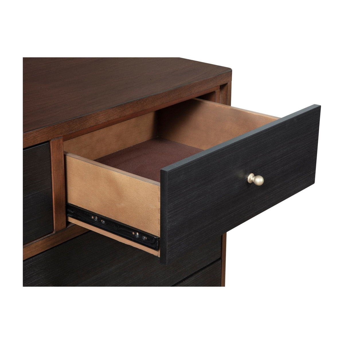 Belham 7-Drawer Dresser with Rattan Fronts and Gold Hardware – view 5