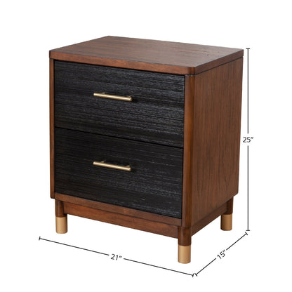 Belham Transitional Mahogany Nightstand with Rattan Drawers – view 7