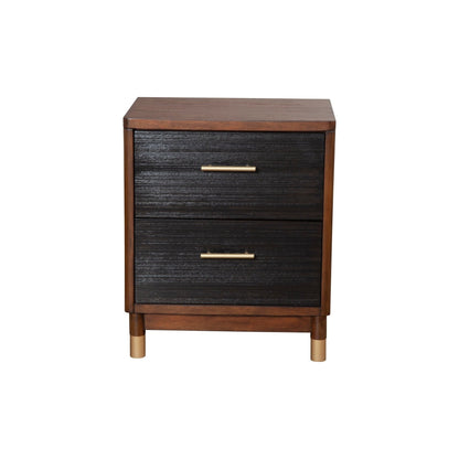 Belham Transitional Mahogany Nightstand with Rattan Drawers – view 4