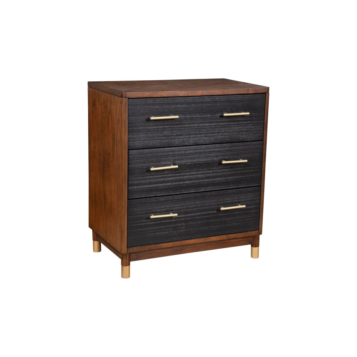 Belham 3-Drawer Small Chest with Rattan Fronts and Gold Handles – view 2