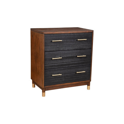 Belham 3-Drawer Small Chest with Rattan Fronts and Gold Handles – view 2