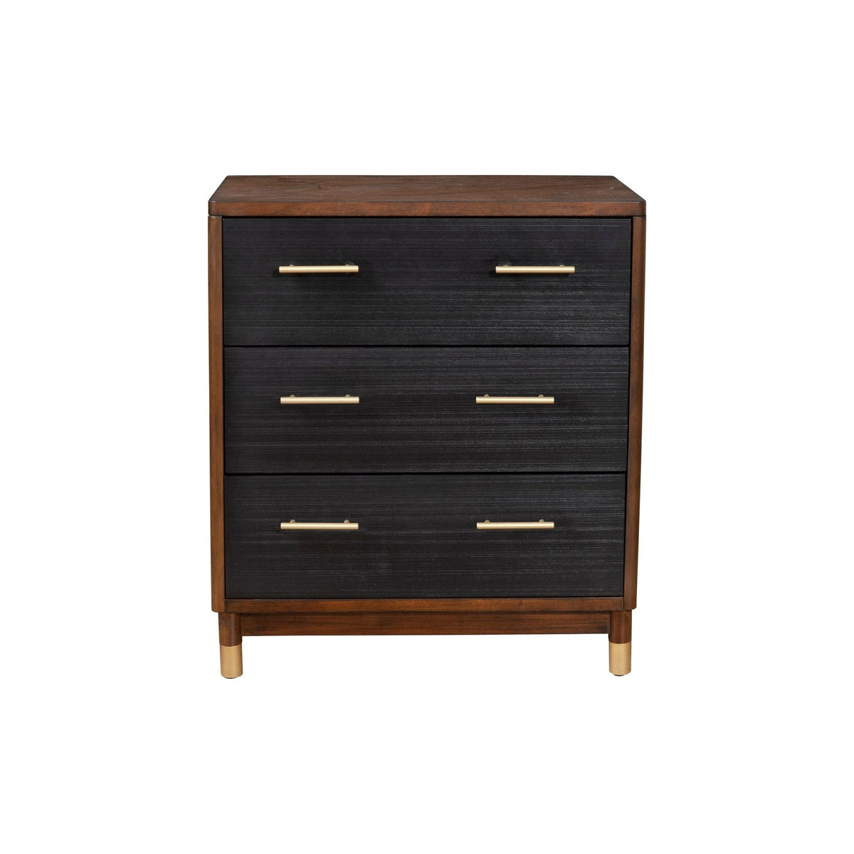 Belham 3-Drawer Small Chest with Rattan Fronts and Gold Handles – view 3