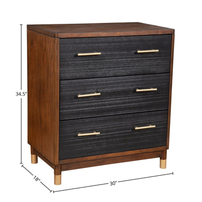 Belham 3-Drawer Small Chest with Rattan Fronts and Gold Handles – view 5