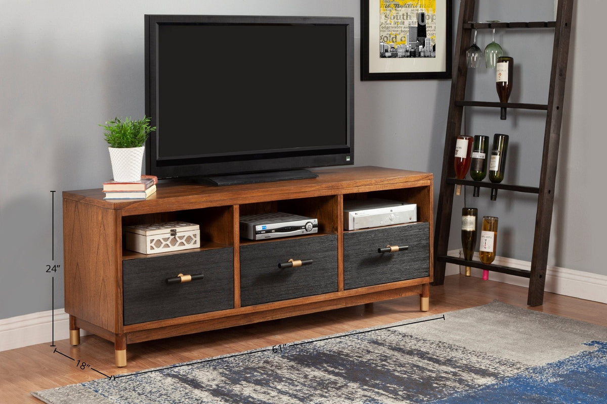 Belham Two-Tone TV Console, Dark Walnut and Black – view 9