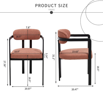 Upholstered Dining Arm Chairs with Metal Legs, Set of 2 – view 10
