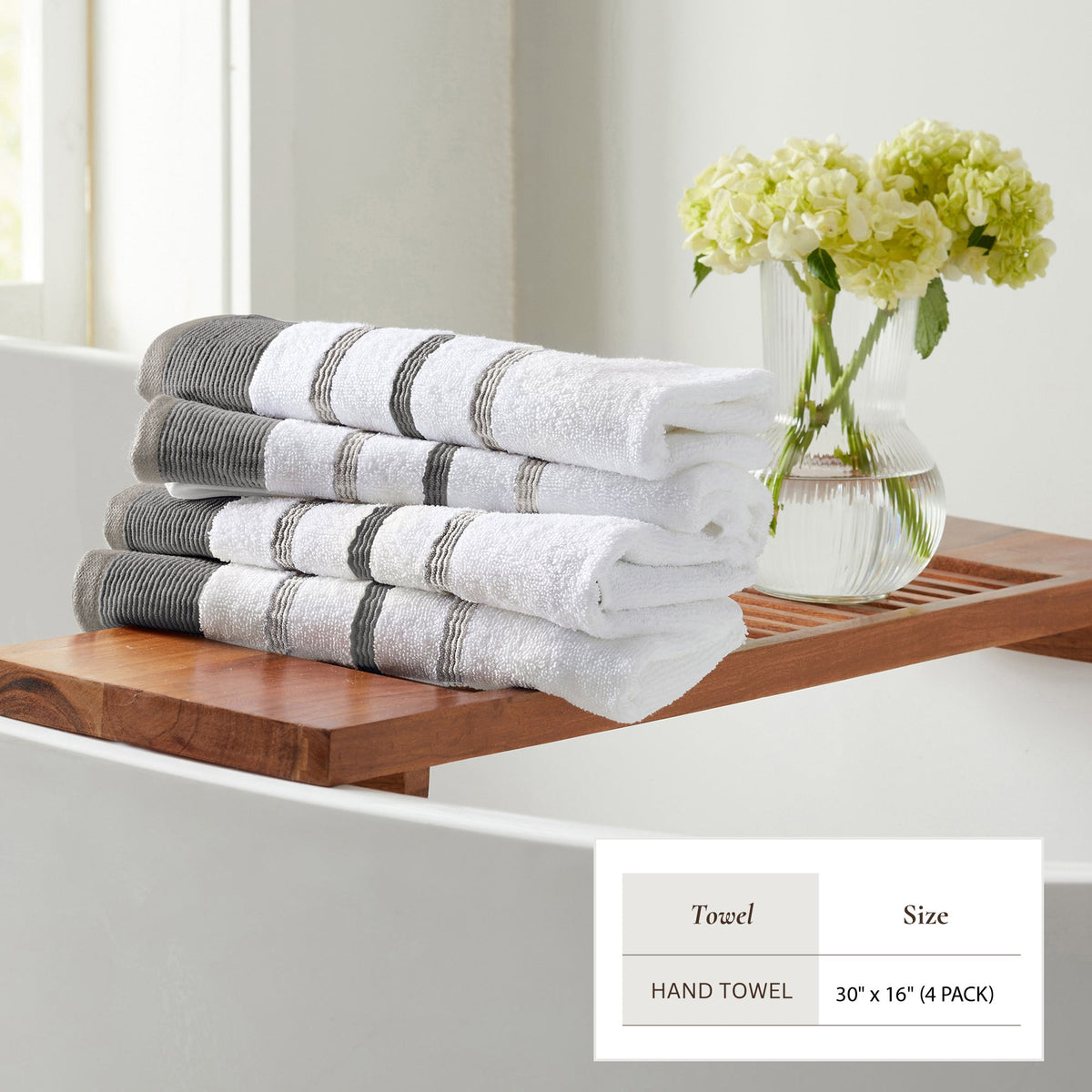Decorative Cotton Stripe Bath Towel Set – Noelle Collection – view 10