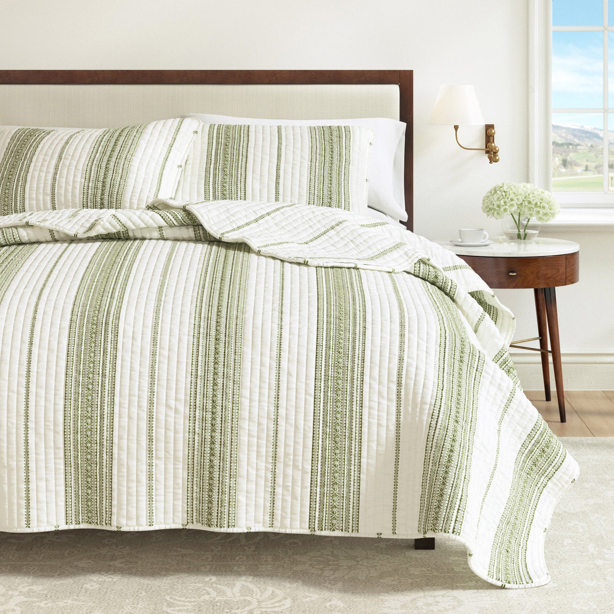 Classic Farmhouse Stripe Reversible Quilt Set – Wesley Collection – view 12