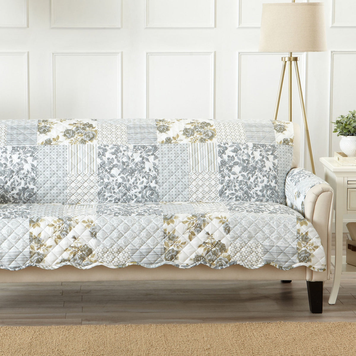 Reversible Patchwork Furniture Protector – Langdon Collection Sofa Cover – view 43