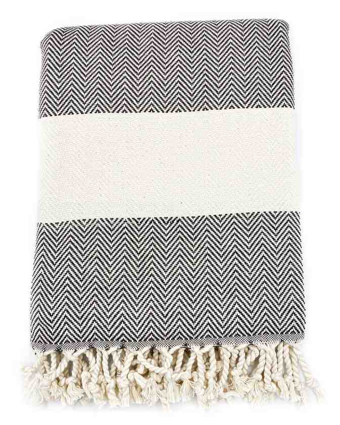 Herringbone Turkish Cotton Towel, Oversized 38 x 72 Inch Bath and Beach – view 13