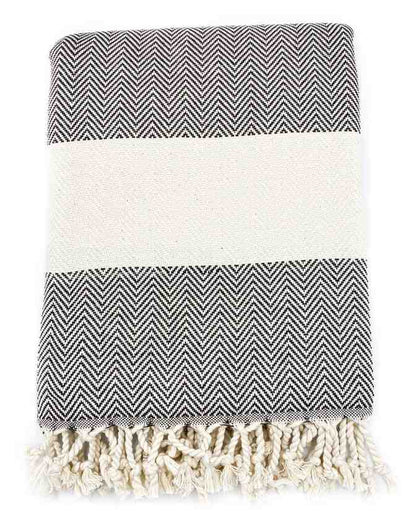 Herringbone Turkish Cotton Towel, Oversized 38 x 72 Inch Bath and Beach – view 13