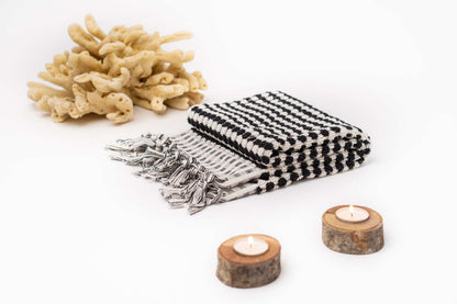 Pom Pom Organic Turkish Cotton Hand Towel, Handwoven 17 x 35 Inch – view 8
