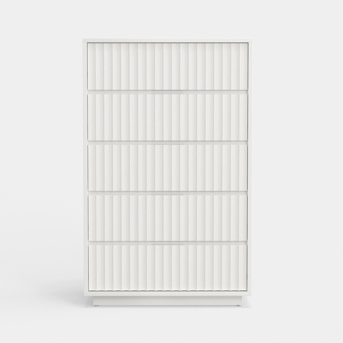 Blanca White Mahogany 5-Drawer Chest with Scalloped Drawer Fronts – view 7