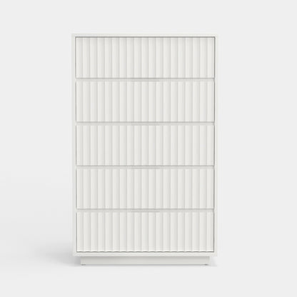 Blanca White Mahogany 5-Drawer Chest with Scalloped Drawer Fronts – view 7