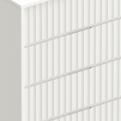Blanca White Mahogany 5-Drawer Chest with Scalloped Drawer Fronts – view 3