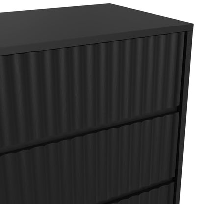 Blanca 6-Drawer Mahogany Dresser with Scalloped Drawers, Black – view 6
