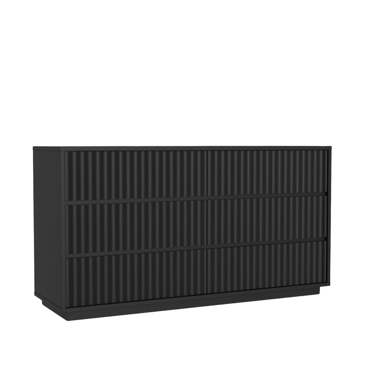 Blanca 6-Drawer Mahogany Dresser with Scalloped Drawers, Black – view 3