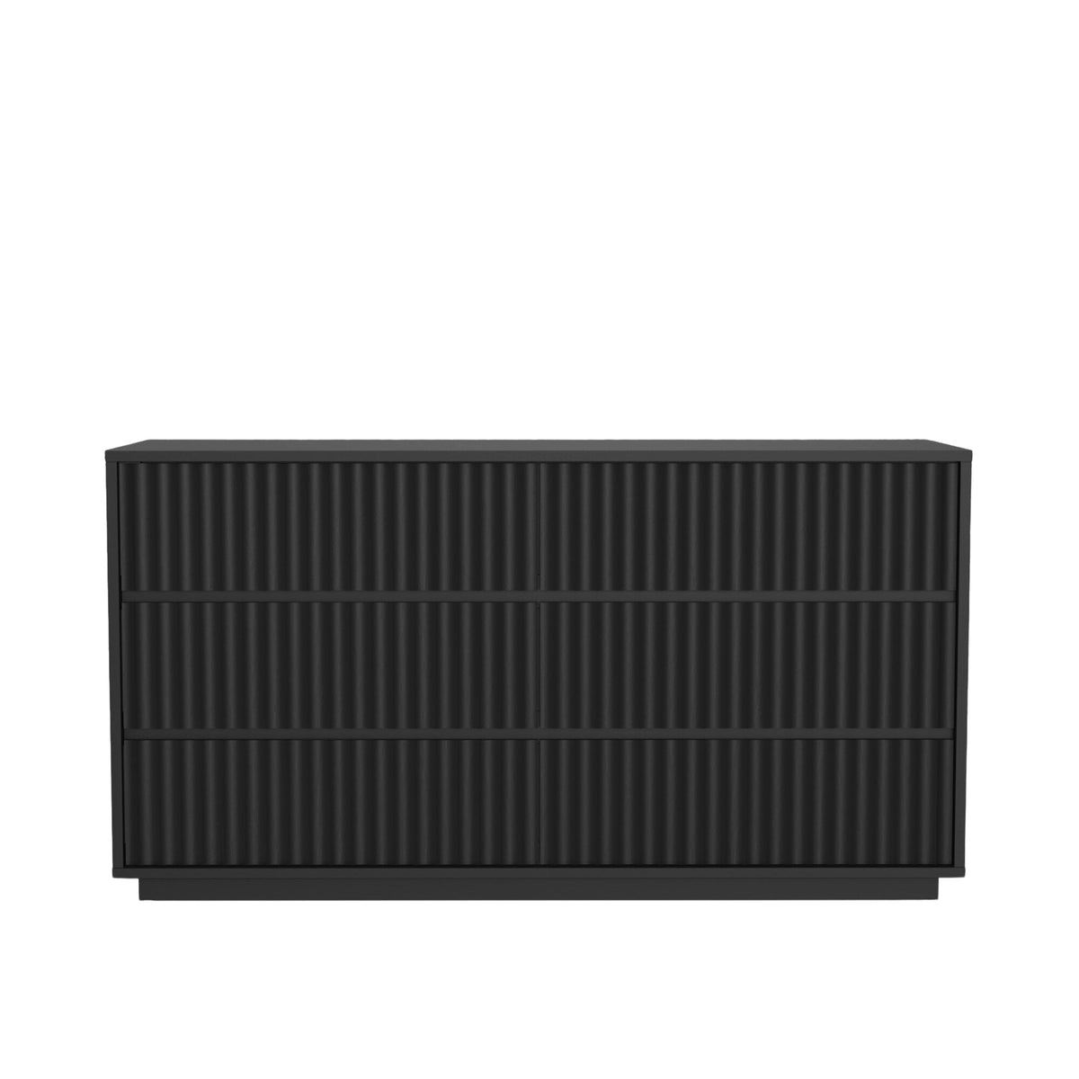 Blanca 6-Drawer Mahogany Dresser with Scalloped Drawers, Black – view 4