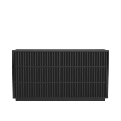 Blanca 6-Drawer Mahogany Dresser with Scalloped Drawers, Black – view 4