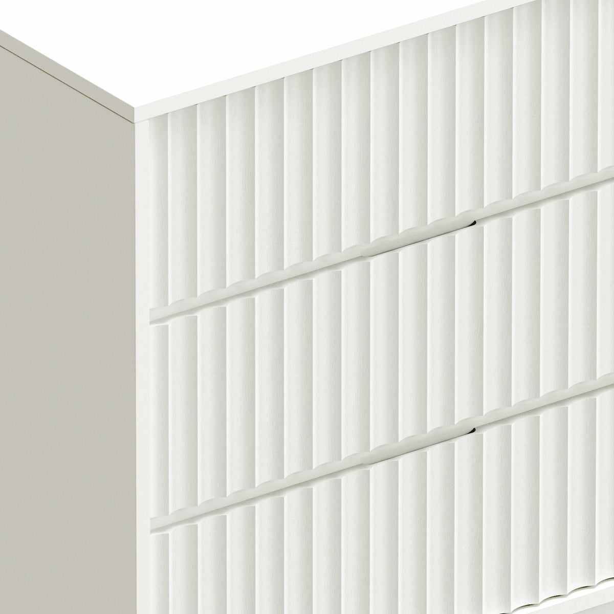 Blanca 6-Drawer Mahogany Dresser with Scalloped Drawers, White – view 2