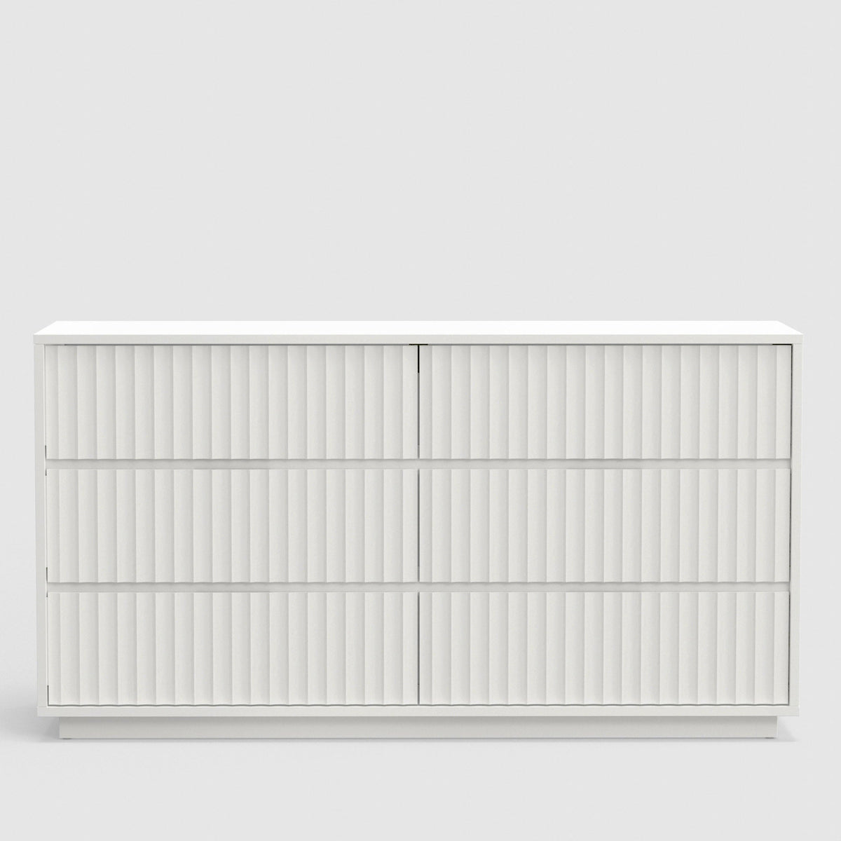 Blanca 6-Drawer Mahogany Dresser with Scalloped Drawers, White – view 5