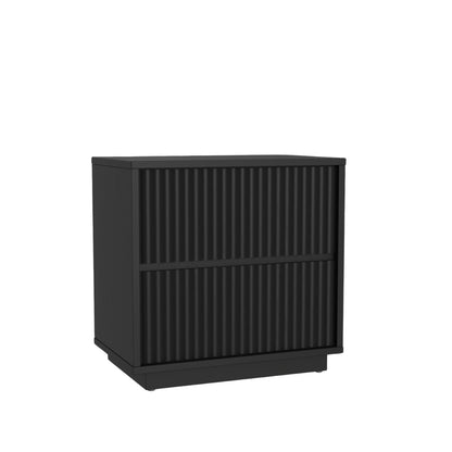 Blanca 2-Drawer Mahogany Nightstand in Black with Scalloped Fronts – view 2