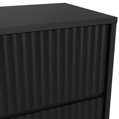 Blanca 2-Drawer Mahogany Nightstand in Black with Scalloped Fronts – view 5