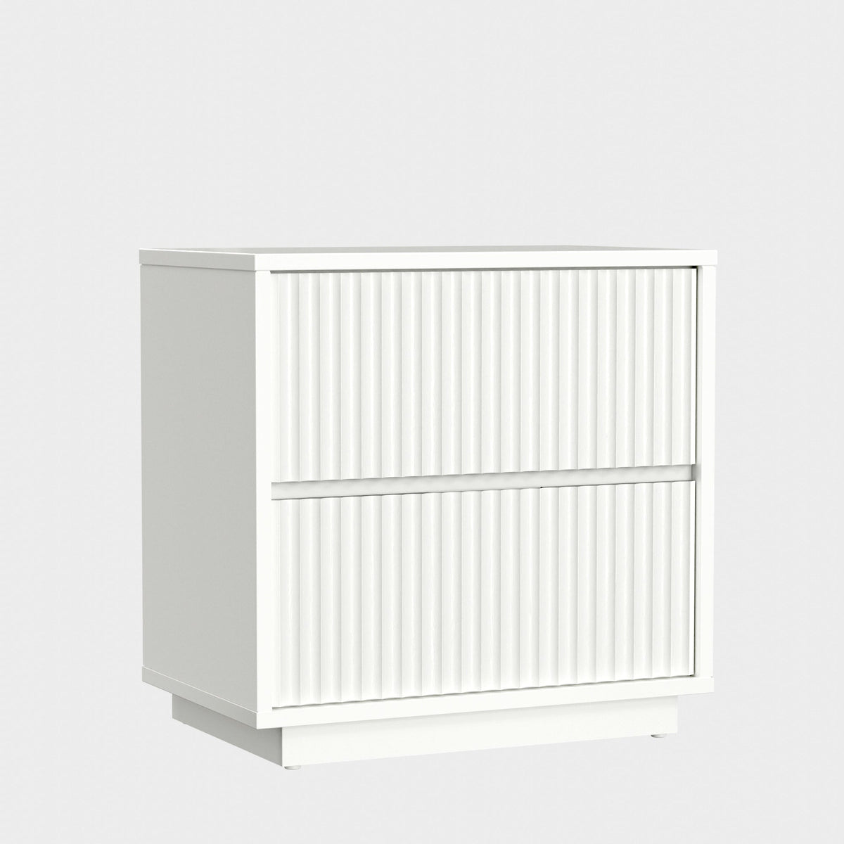 Blanca 2-Drawer Mahogany Nightstand in White with Scalloped Fronts – view 2