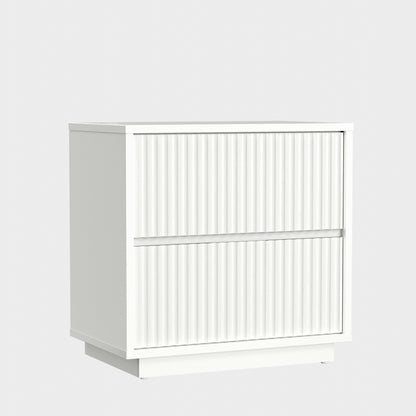 Blanca 2-Drawer Mahogany Nightstand in White with Scalloped Fronts – view 2