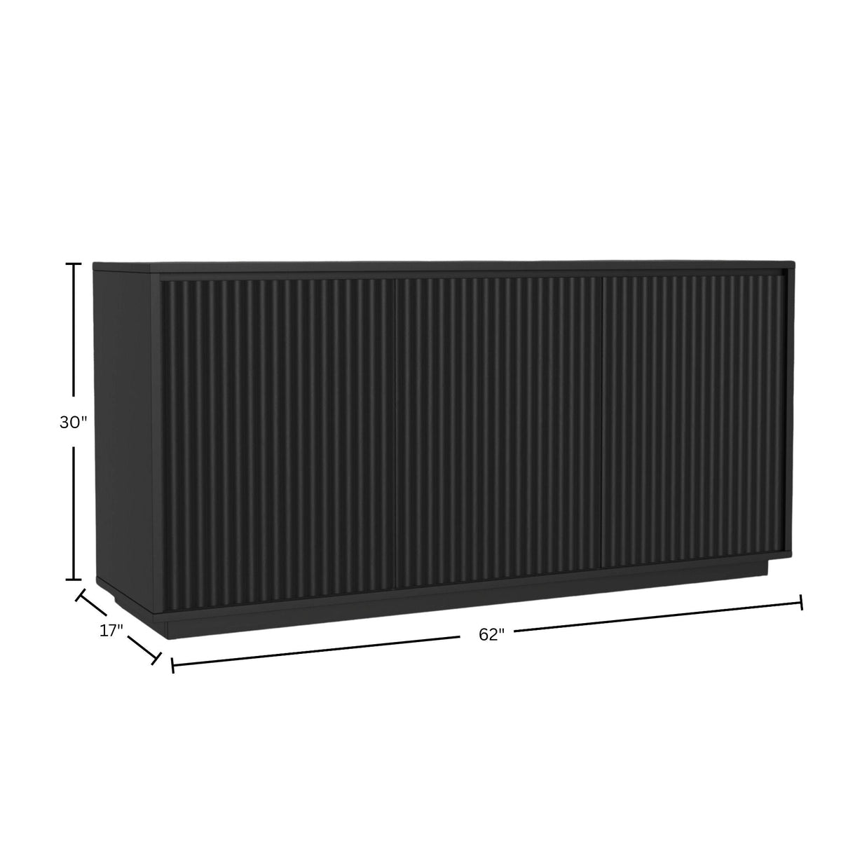 Blanca Black Sideboard with Scalloped Cabinet Doors – view 6