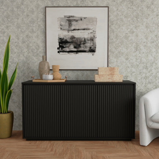 Black Solid and Manufactured Wood Blanca Sideboard