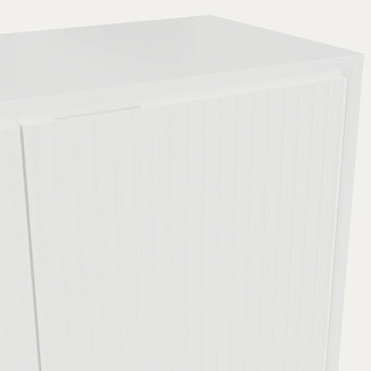 Blanca White Wood Sideboard with Three Scalloped Cabinets – view 6
