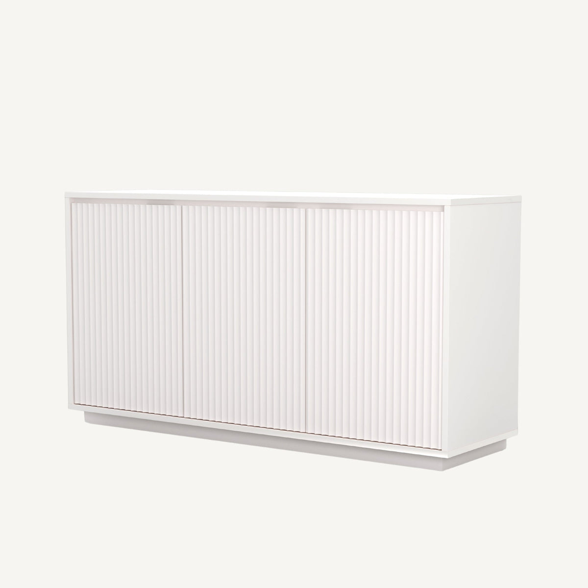 Blanca White Wood Sideboard with Three Scalloped Cabinets – view 7
